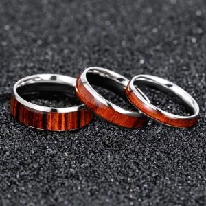 Bague Acier Bois