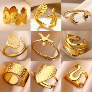 Bague Acier Jaune Femme 21