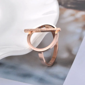 Bague Acier Rose 8