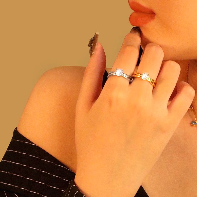 Bague Diamant Acier Inoxydable 5