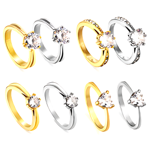 Bague Fiancaille Acier Inoxydable 9
