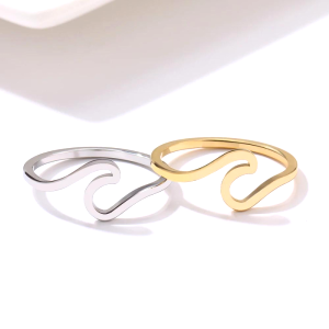 Bague Vague Acier Inoxydable 3
